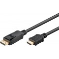 Laidas DisplayPort v1.2 - HDMI v2.0 1m gold 4K (60Hz) Goobay